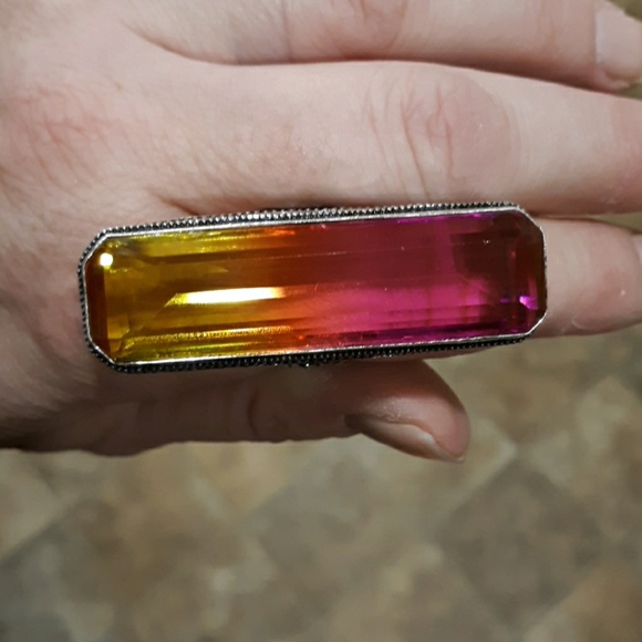 New Amazing Oversized Ametrine 925 Silver Statement Ring. - Picture 7 of 8